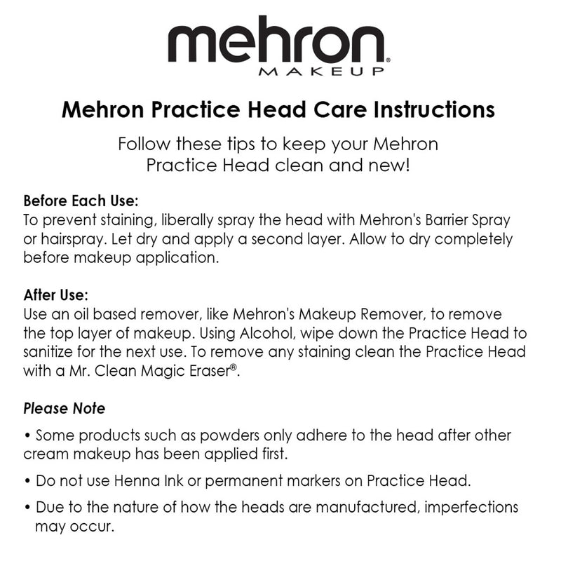 Mehron Practice Head Mannequin Heads   