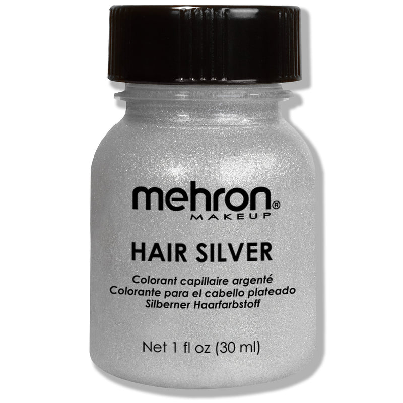 Mehron Hair White/Silver Hair FX 1oz with brush Hair Silver 