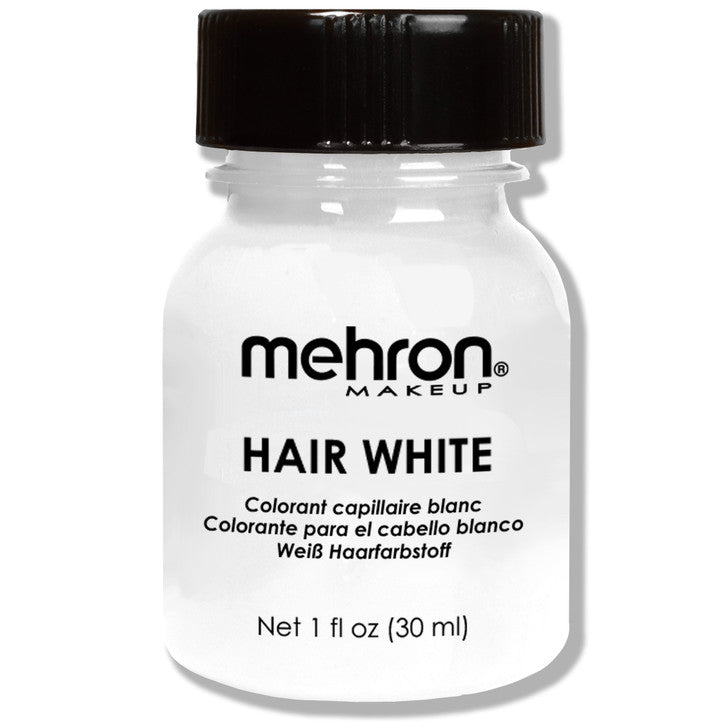 Mehron Hair White/Silver Hair FX 1oz with brush Hair White 