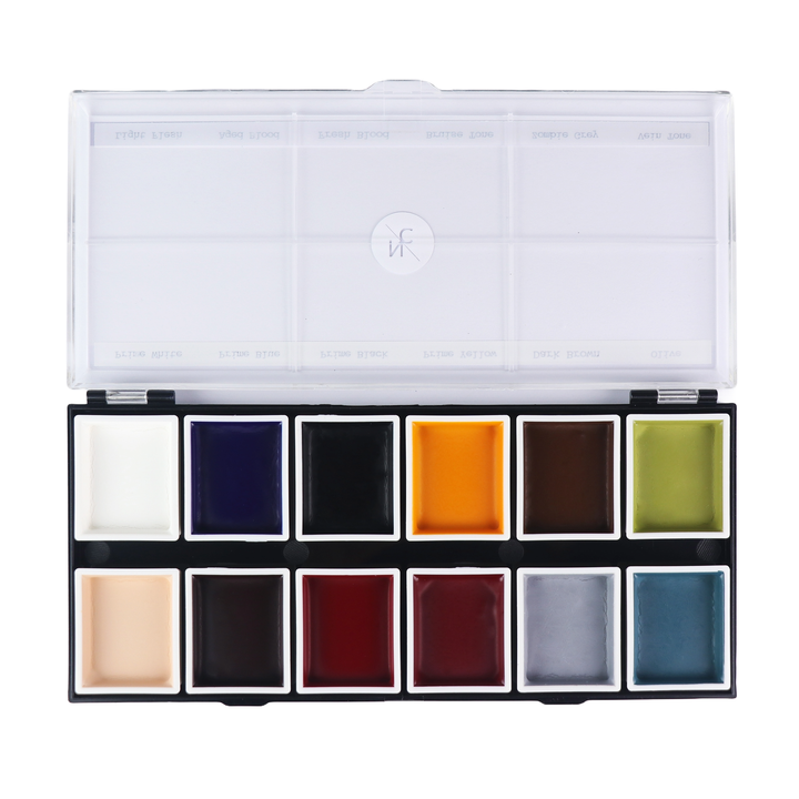 Narrative Cosmetics 12 Color Zombie Alcohol-Activated Professional SFX Makeup Palette Alcohol Activated Palettes   