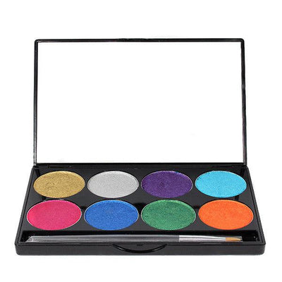 Mehron Paradise Makeup AQ 8 Color Palette Water Activated Palettes Brilliant Metallics (808-PAL-R)  