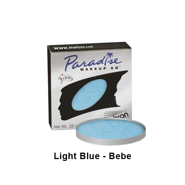 Mehron Paradise Cake Makeup AQ - Single Refill Water Activated Refills Brilliant Light Blue - Blue Bebe (801-BLB)  