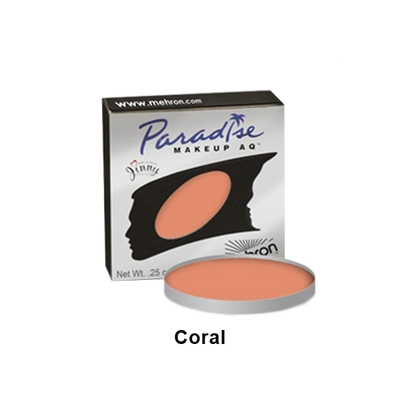 Mehron Paradise Cake Makeup AQ - Single Refill Water Activated Refills Coral (801-C)  