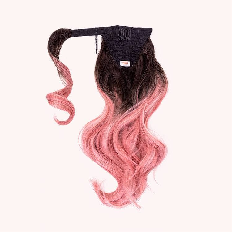 Insert Name Here Jordynn Ponytail Extension Hair Extensions Dark Brown Root to Dusty Rose  