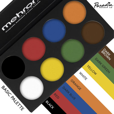 Mehron Paradise Makeup AQ 8 Color Palette Water Activated Palettes Basic (808-PAL-B)  