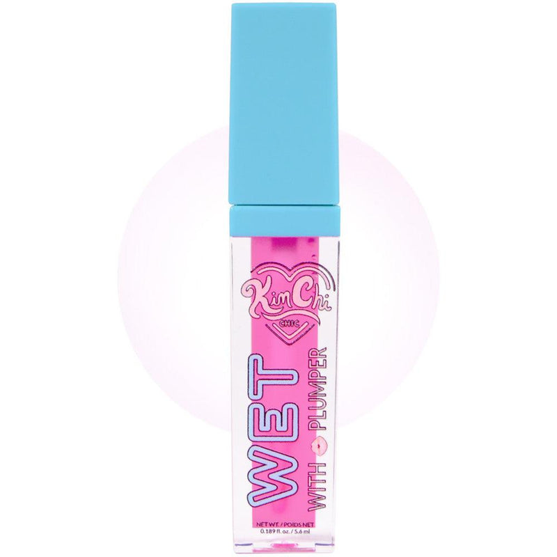 KimChi Chic Beauty Wet with Plumper Lip Gloss Lip Gloss Miami (Translucent Hot Pink)  