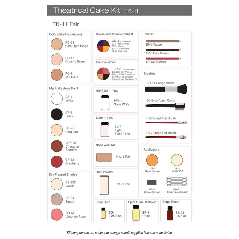 Ben Nye Theatrical Cake Kit Makeup Kits   