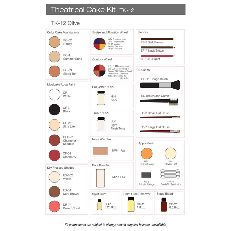 Ben Nye Theatrical Cake Kit Makeup Kits   